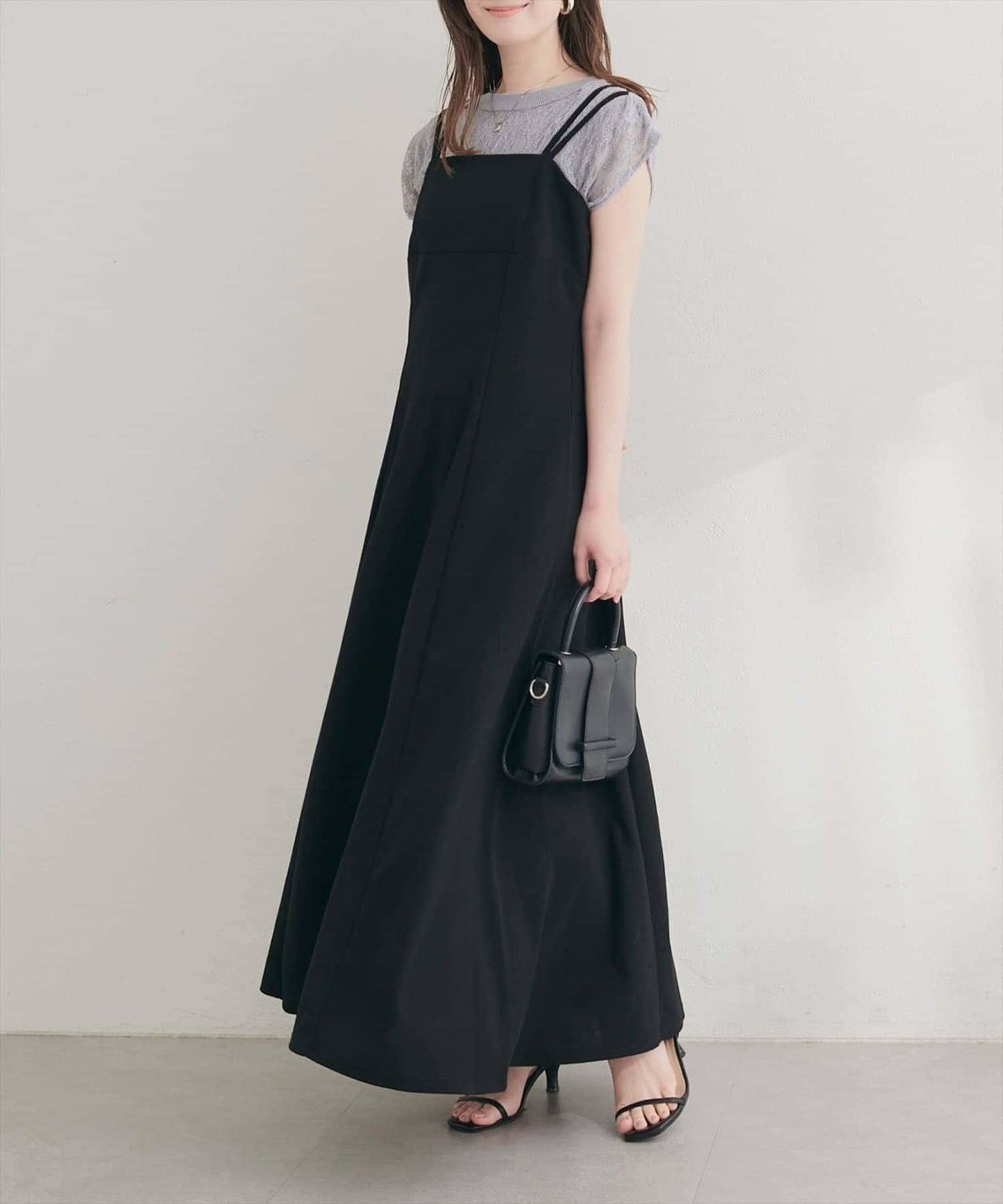 natural couture 接觸冷感蕾絲疊層針織衫