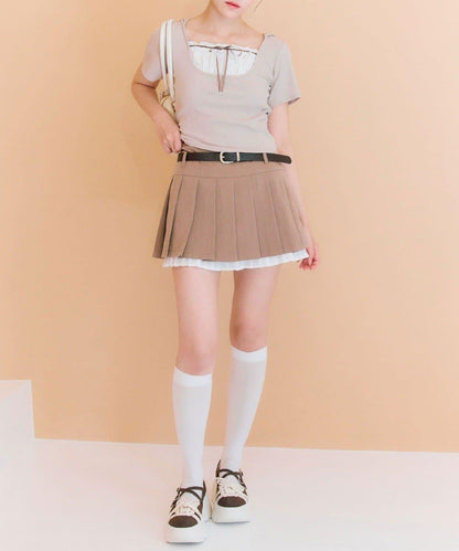 OLIVE des OLIVE 連帽拼接上衣