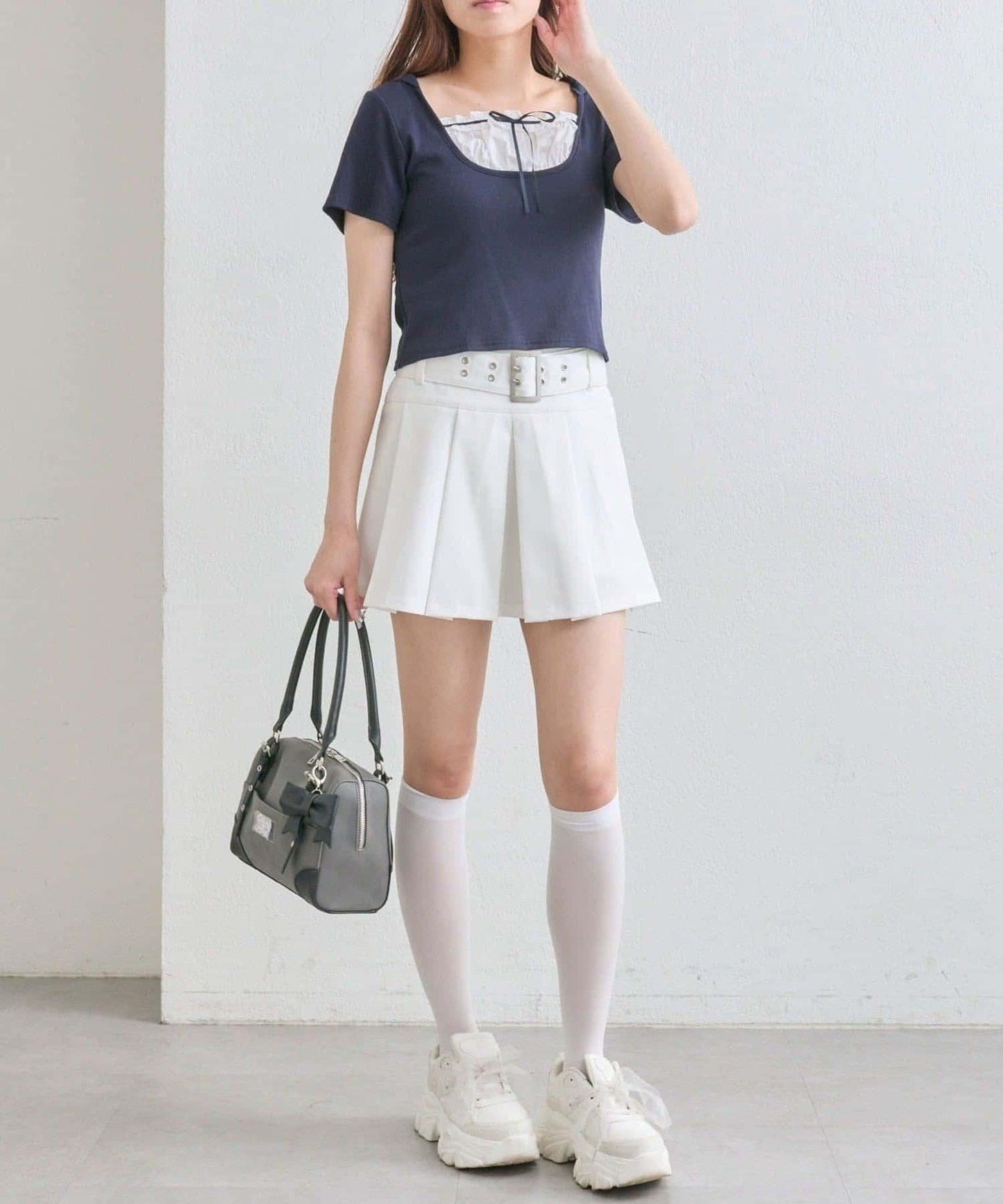 OLIVE des OLIVE 連帽拼接上衣