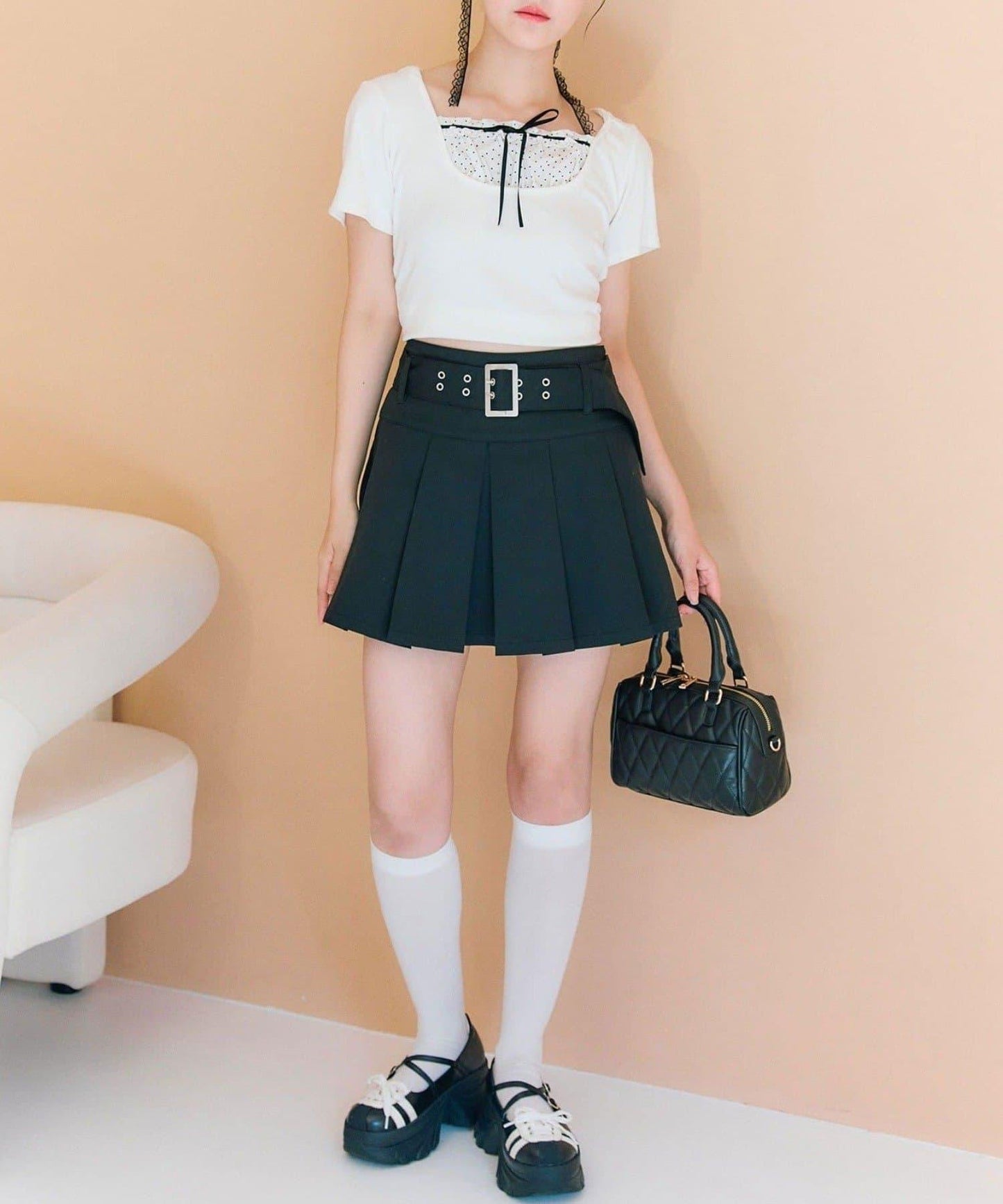 OLIVE des OLIVE 連帽拼接上衣