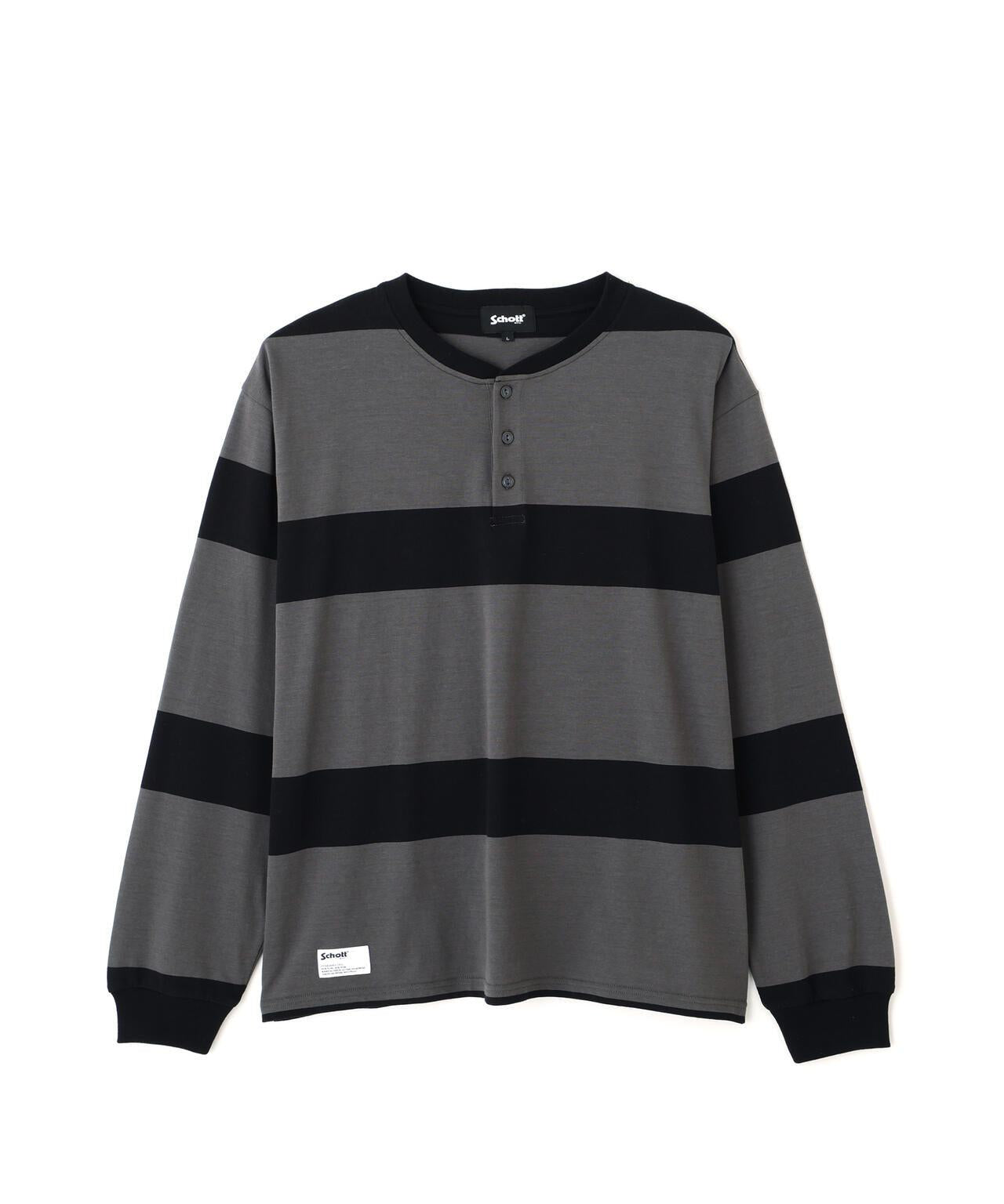 O.G. BORDER HENLEY LS T-SHIRT 條紋亨利領長袖T恤