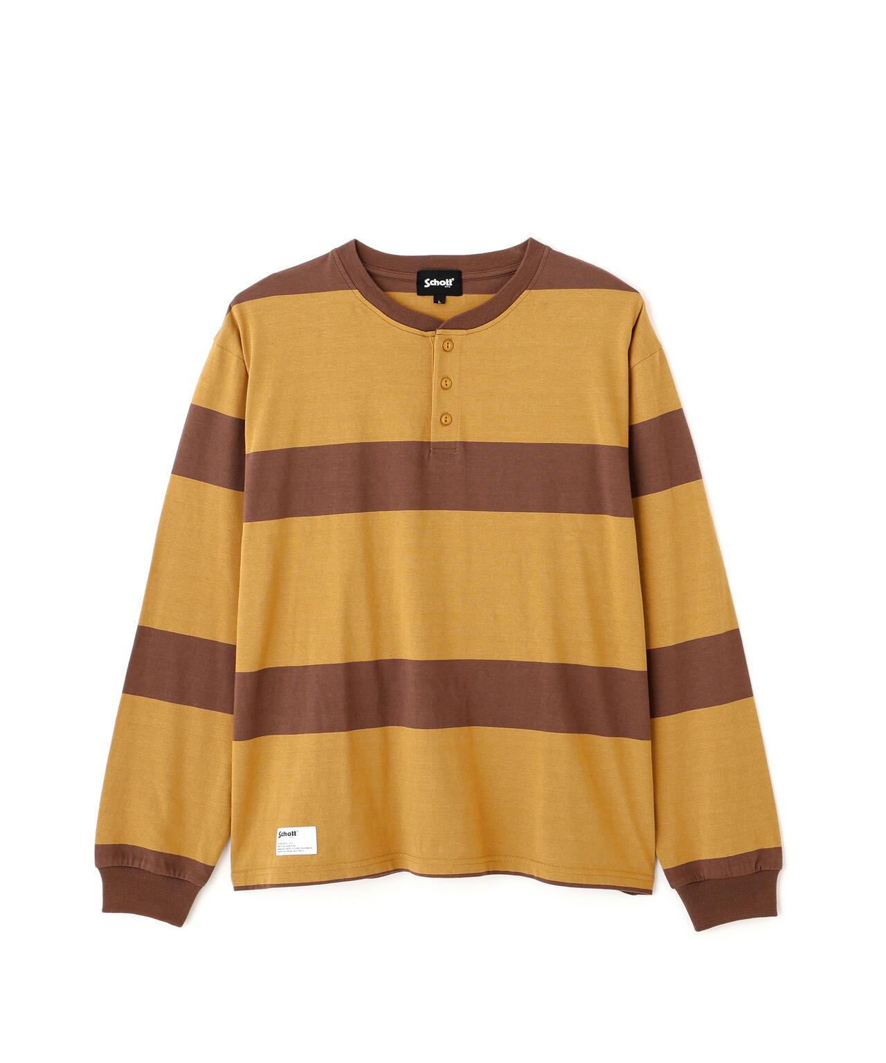 O.G. BORDER HENLEY LS T-SHIRT 條紋亨利領長袖T恤