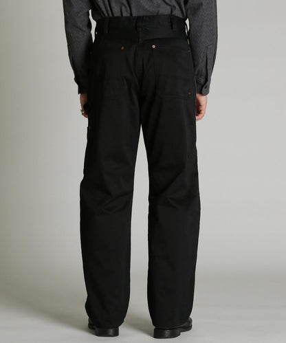 LEATHER COMB. DOUBLE KNEE PANTS 拼接雙膝長褲