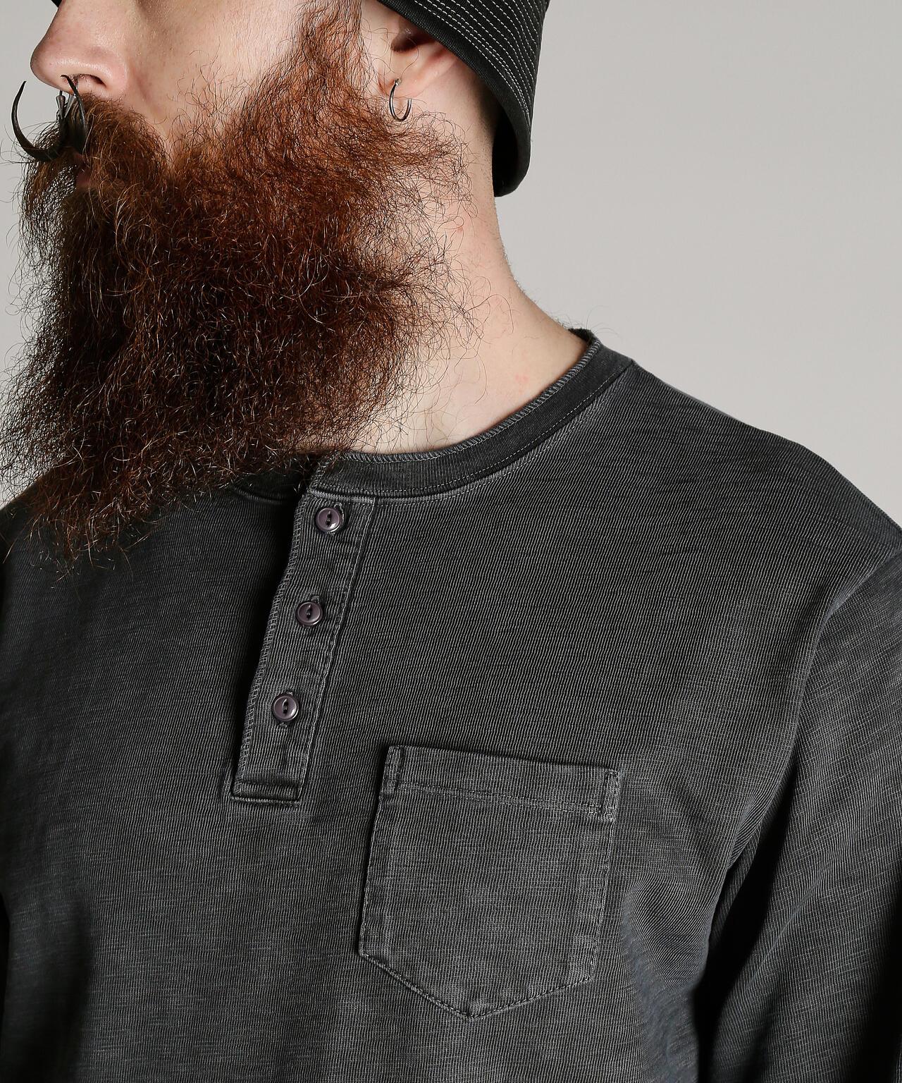 SLUB HENLEY LS T-SHIRT 亨利領長袖T恤