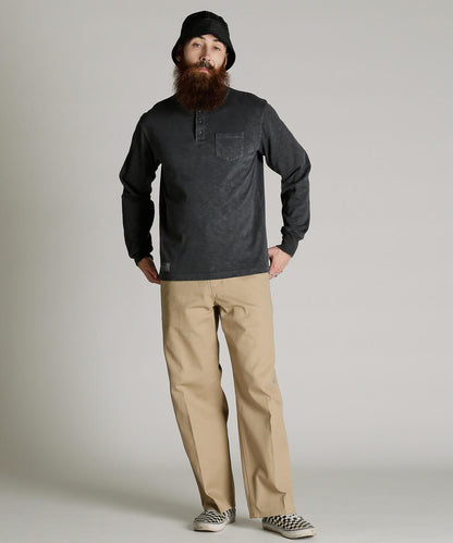 SLUB HENLEY LS T-SHIRT 亨利領長袖T恤