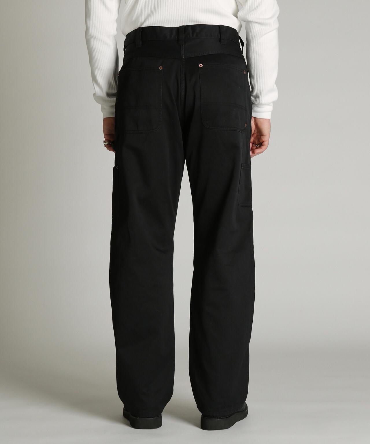 LEATHER COMB. DOUBLE KNEE PANTS 拼接雙膝長褲