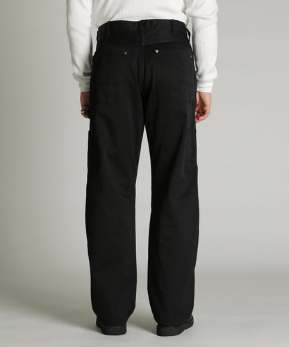 LEATHER COMB. DOUBLE KNEE PANTS 拼接雙膝長褲