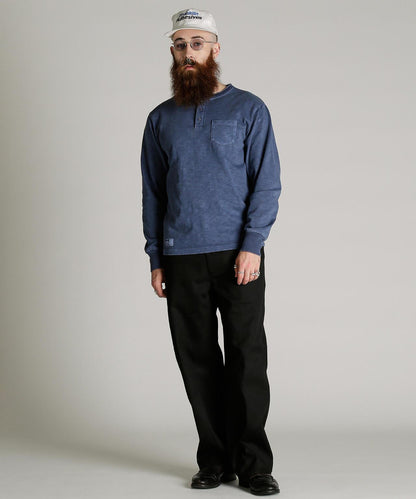 SLUB HENLEY LS T-SHIRT 亨利領長袖T恤
