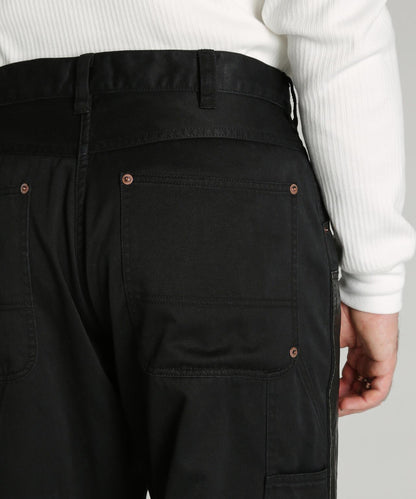 LEATHER COMB. DOUBLE KNEE PANTS 拼接雙膝長褲