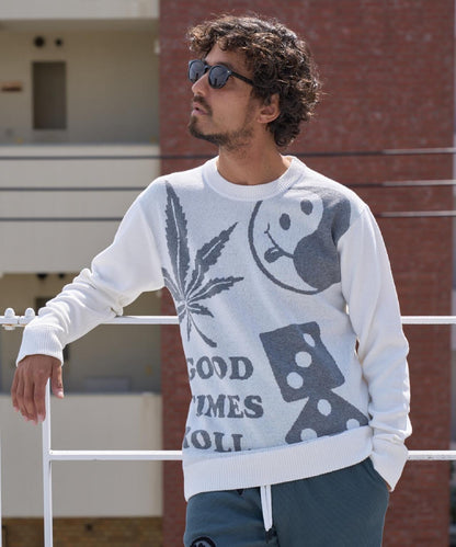STUD MUFFIN/A/C 純色GOODTIMESROLL大提花套頭衫
