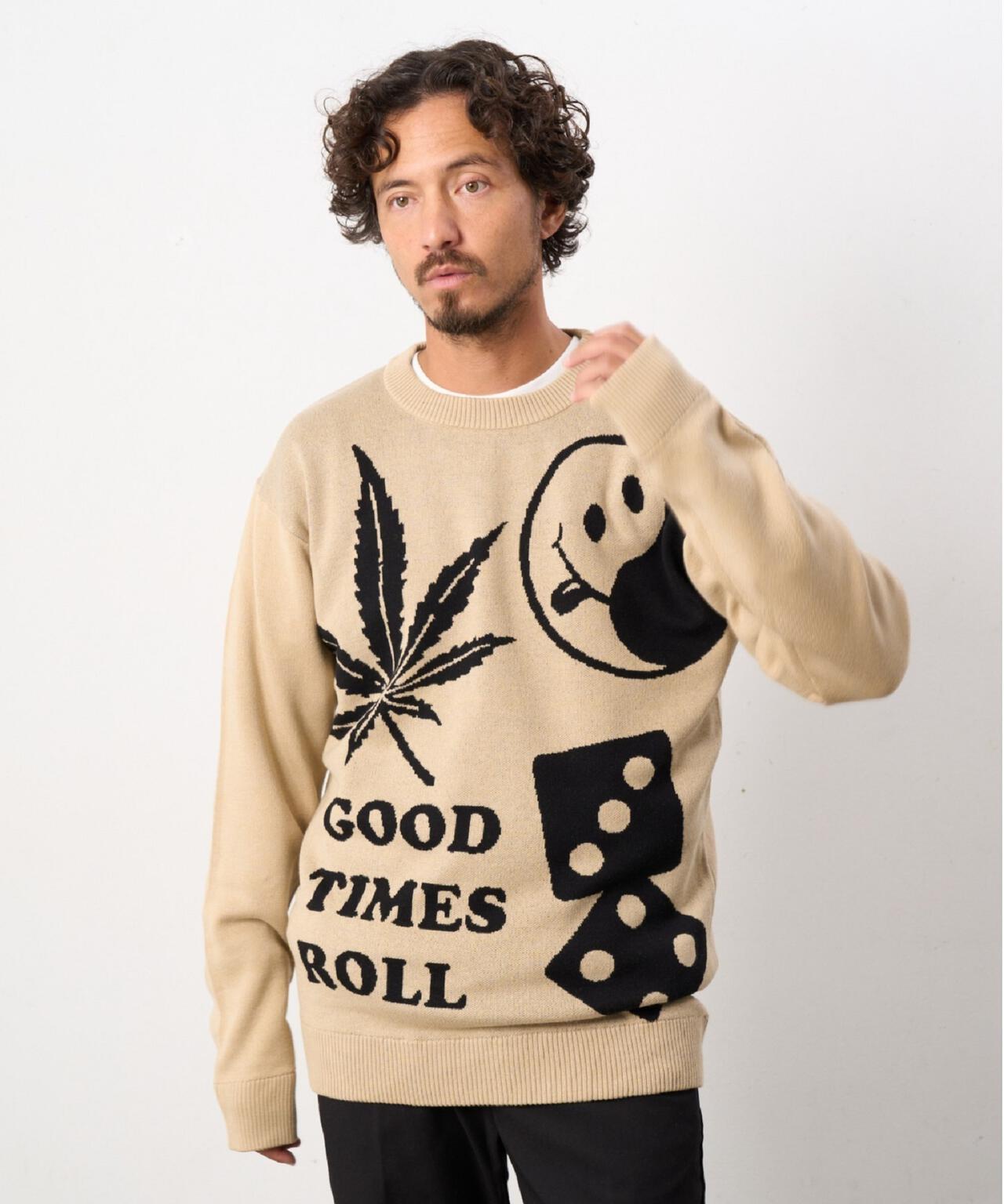 STUD MUFFIN/A/C 純色GOODTIMESROLL大提花套頭衫