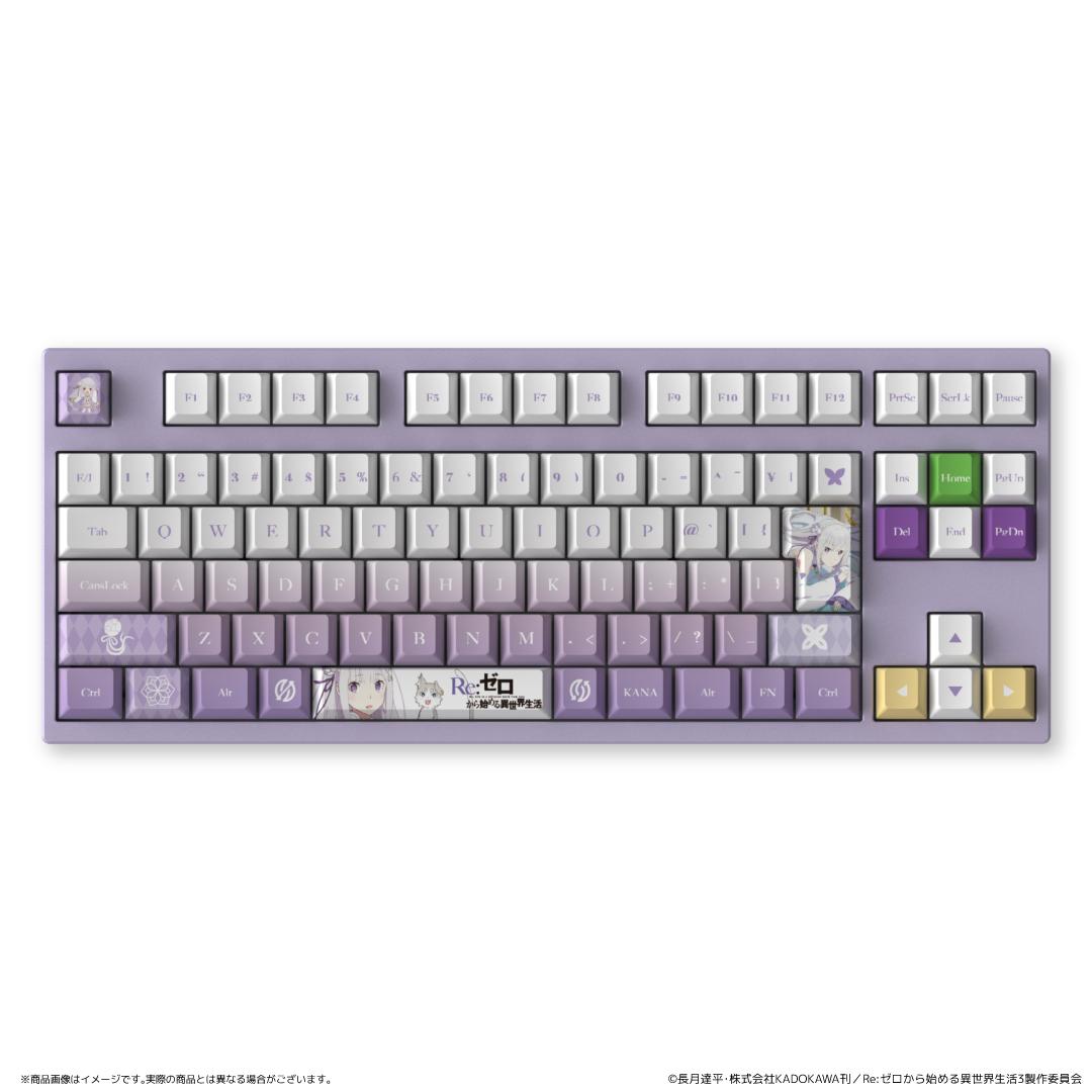 Re：從零開始的異世界生活（Re：從零開始的異世界生活） AMICIS ゲーミングキーボード 80HE 日本語配列 エミリアEdition