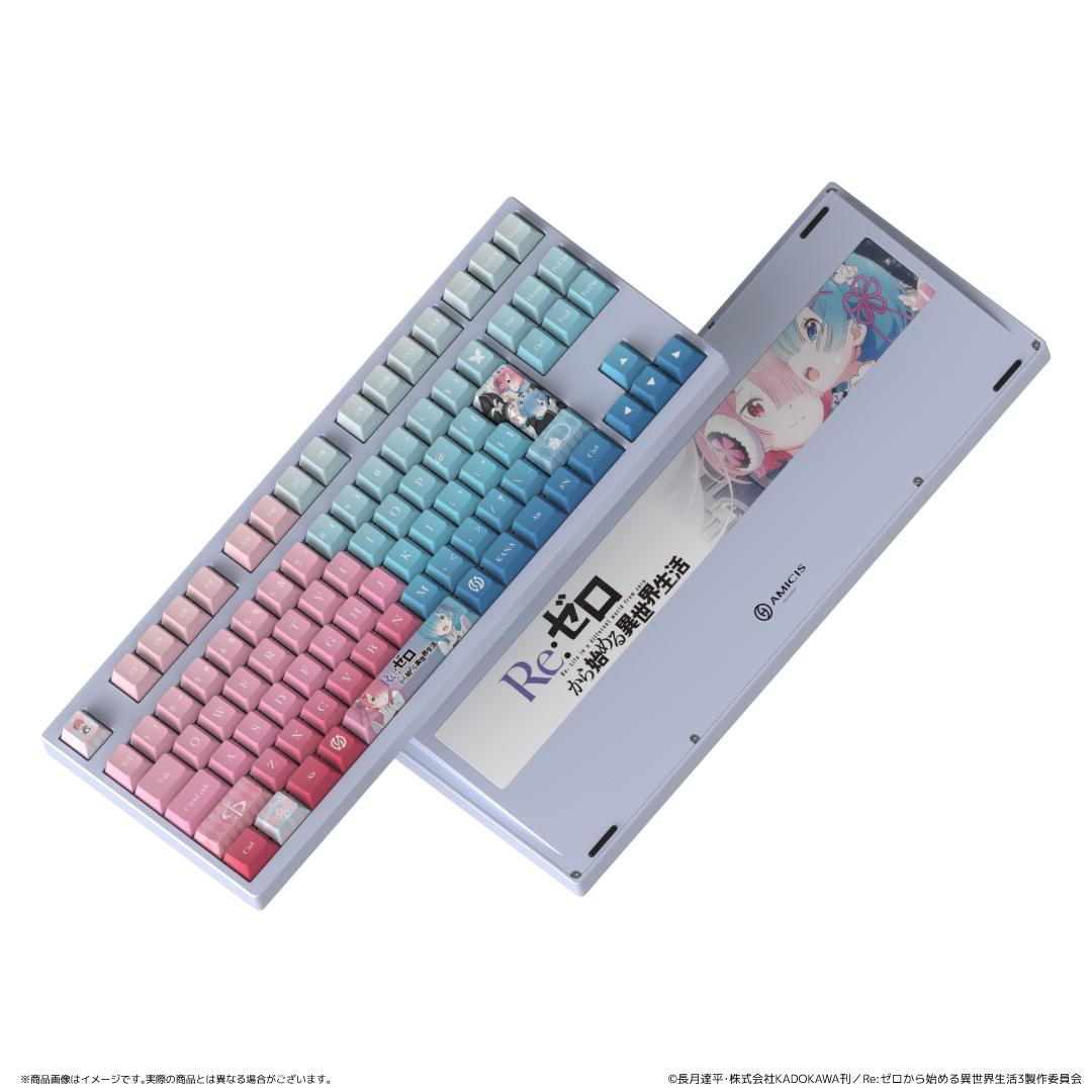 Re：從零開始的異世界生活 AMICIS ゲーミングキーボード 80HE 日本語配列 ラム＆レムEdition