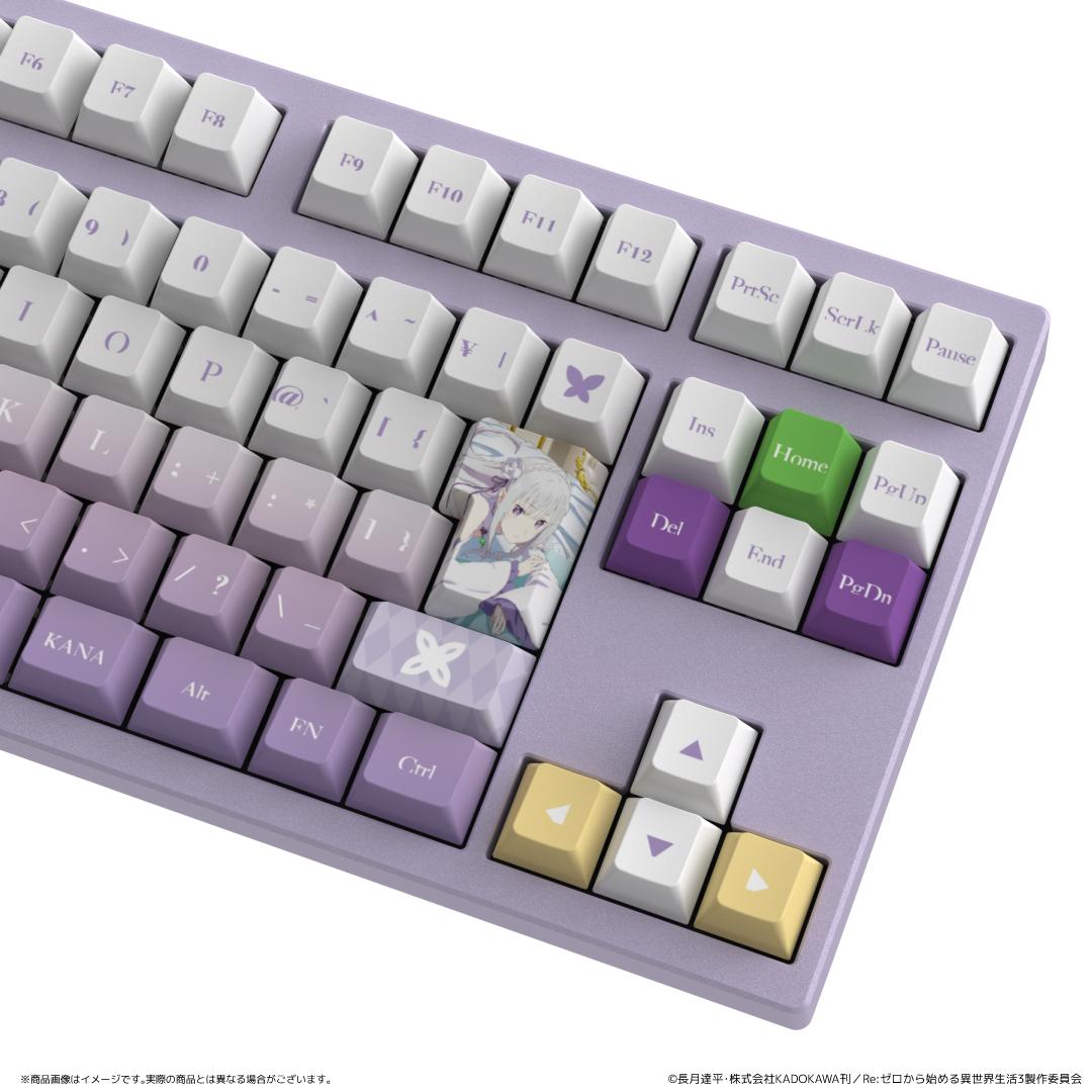 Re：從零開始的異世界生活（Re：從零開始的異世界生活） AMICIS ゲーミングキーボード 80HE 日本語配列 エミリアEdition