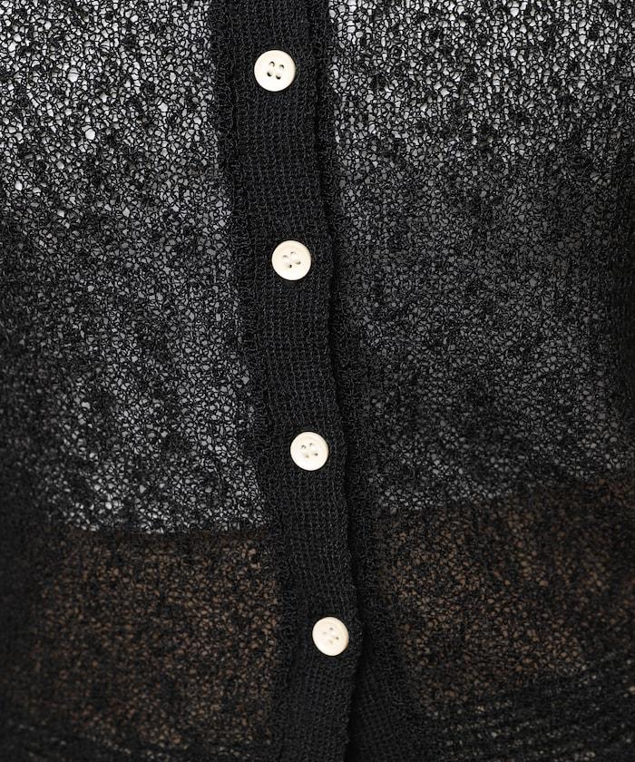 配色刺繡 Polo領 針織開衫