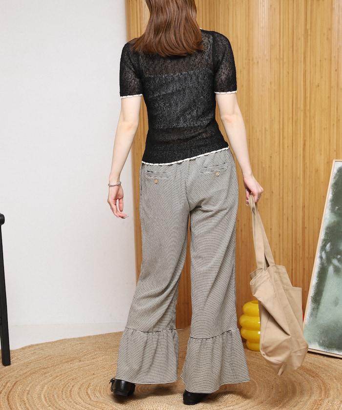 配色刺繡 Polo領 針織開衫