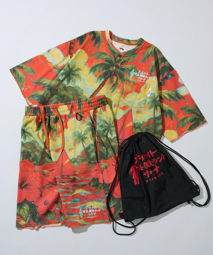 サウナ田ヒロユキ × SAUVENIR × FREAK'S STORE 聯名 KANNAIGI 抽繩包 加絨衛衣套裝 / 館內服