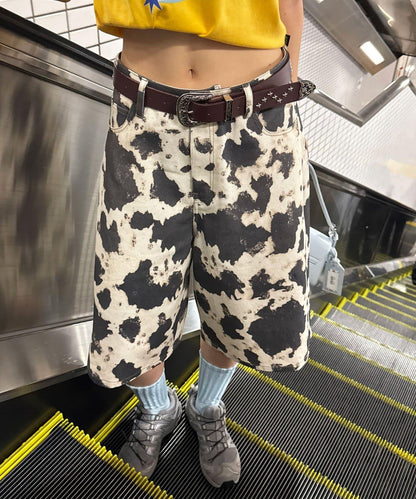 動物紋半闊腿褲