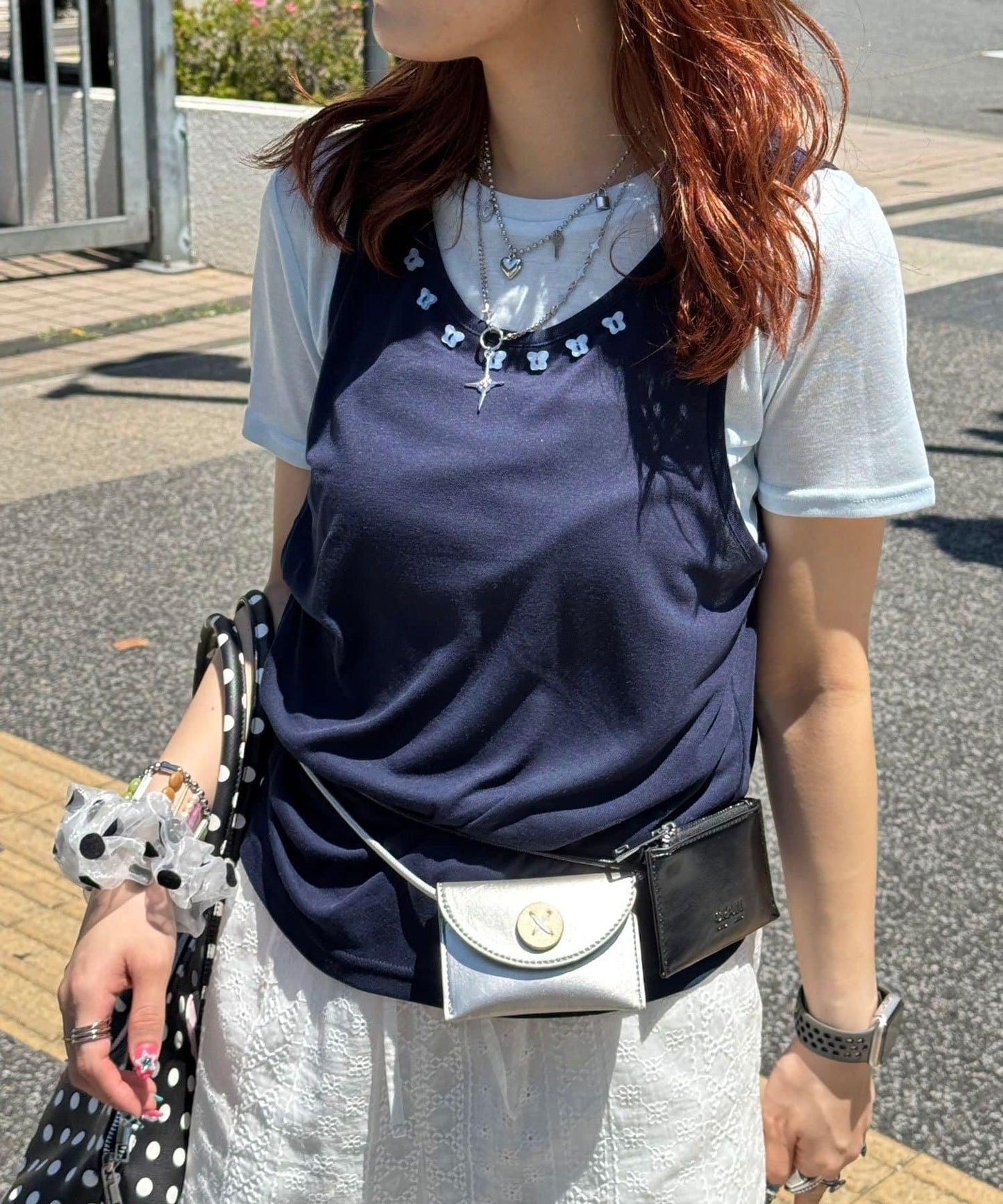 蝴蝶扣 疊穿T恤