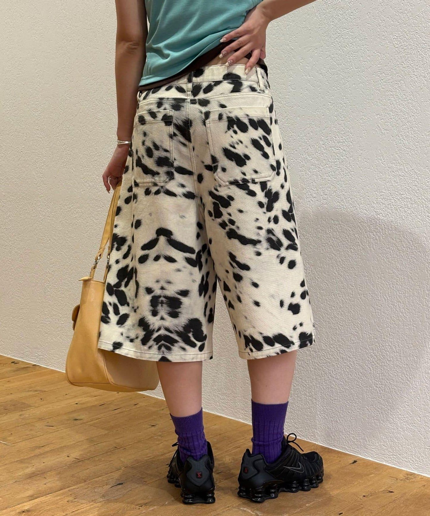 動物紋半闊腿褲