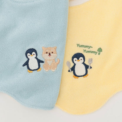 動物刺繡扇形圍兜