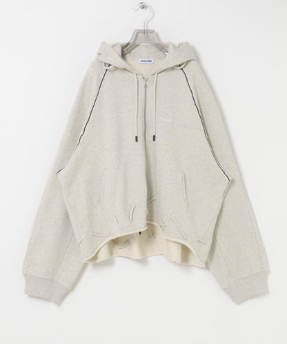 FACON JACMIN GATHERED ZIPPED HOODIE