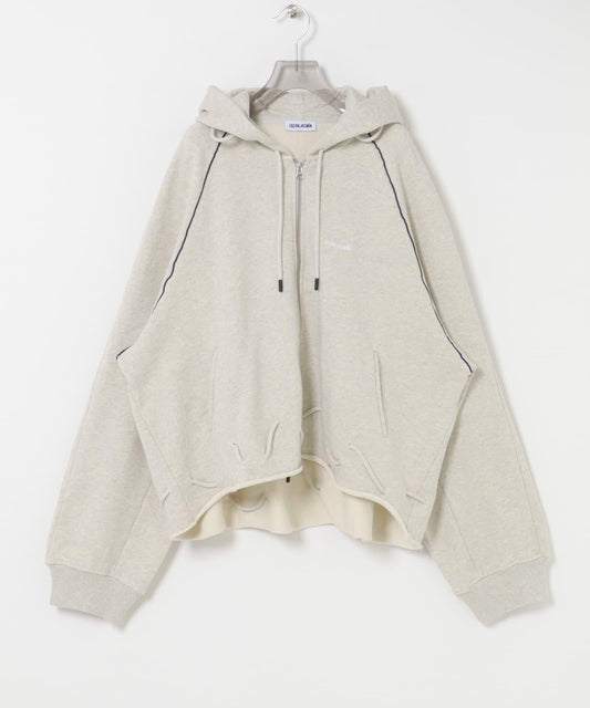 FACON JACMIN GATHERED ZIPPED HOODIE