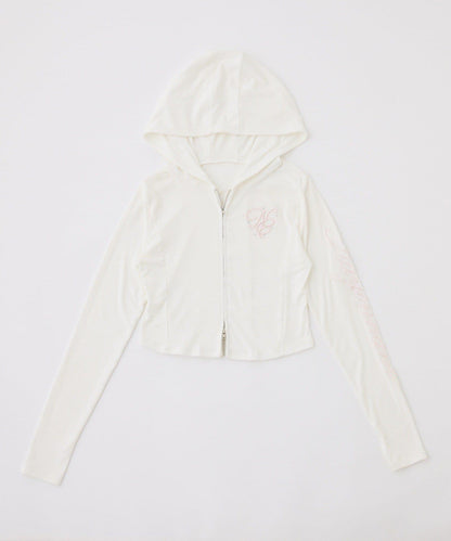 防紫外線 接觸冷感 刺繡連帽衛衣