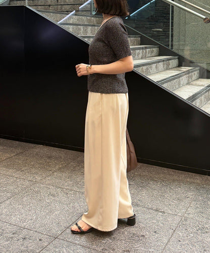 GOLD紐扣半袖針織開衫