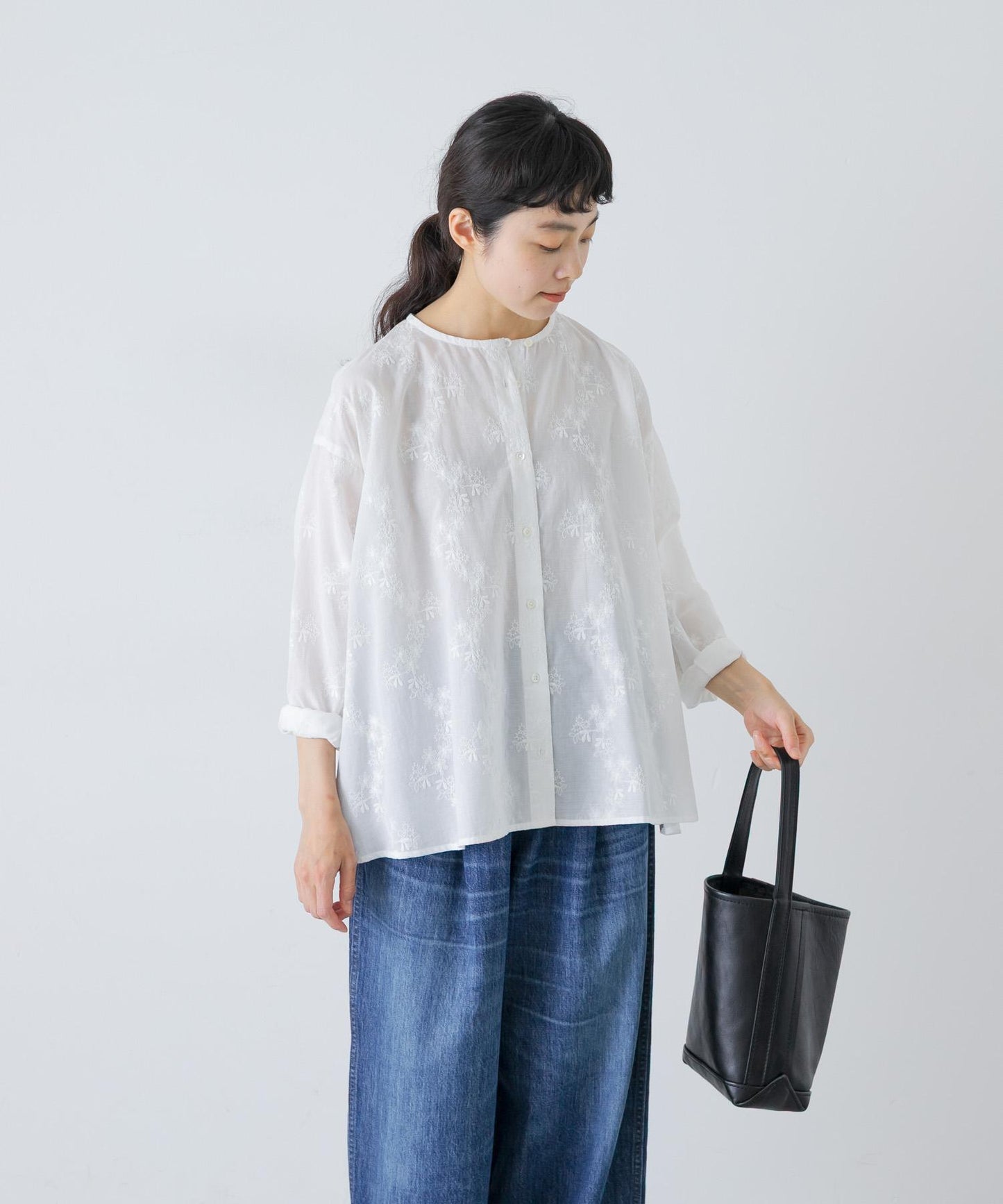 棉質刺繡A字襯衫