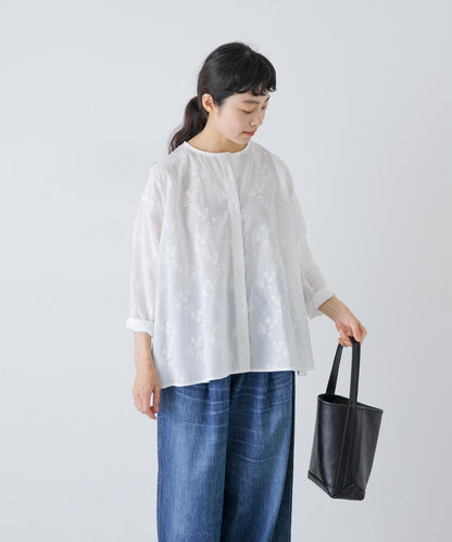 棉質刺繡A字襯衫