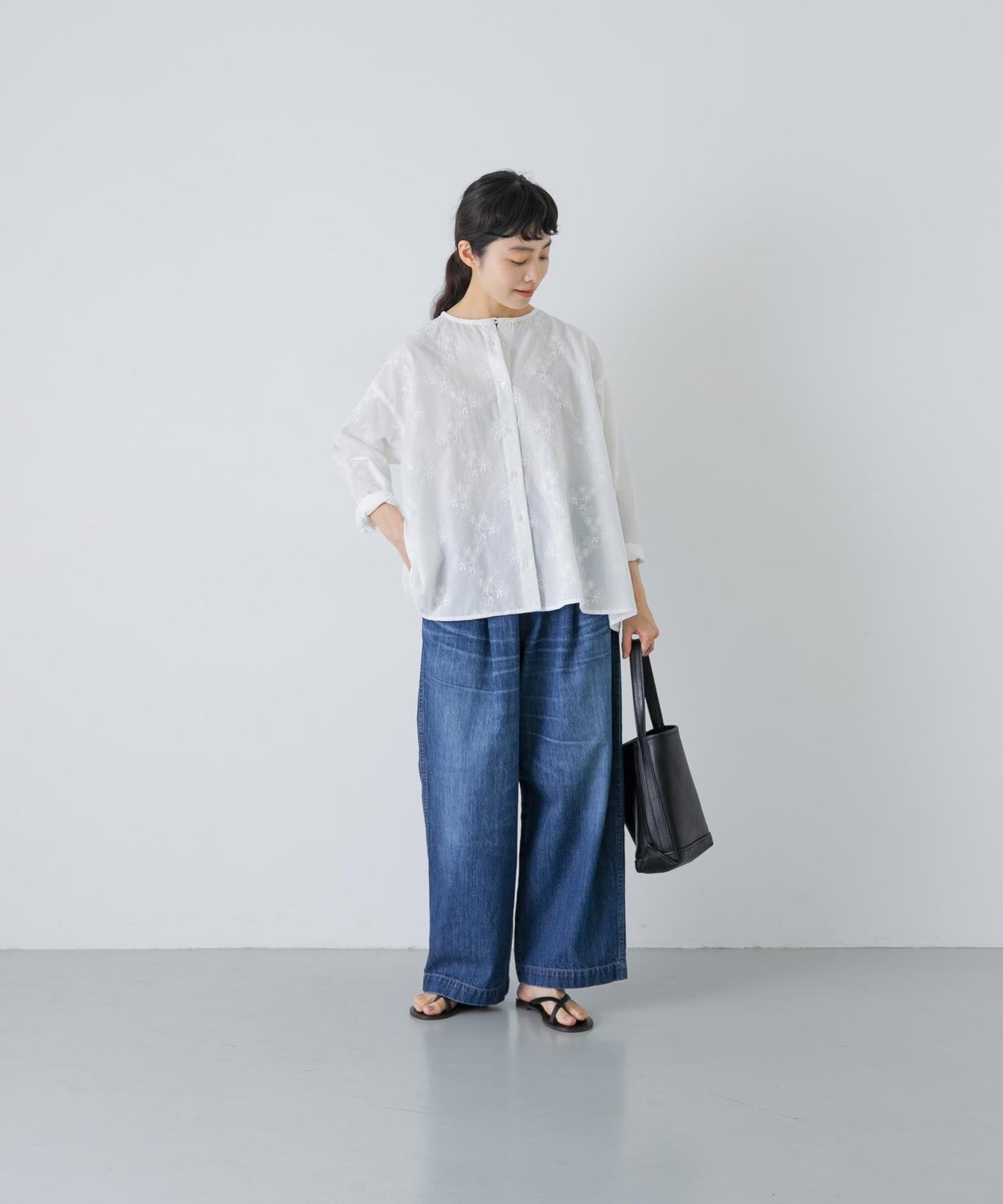 棉質刺繡A字襯衫