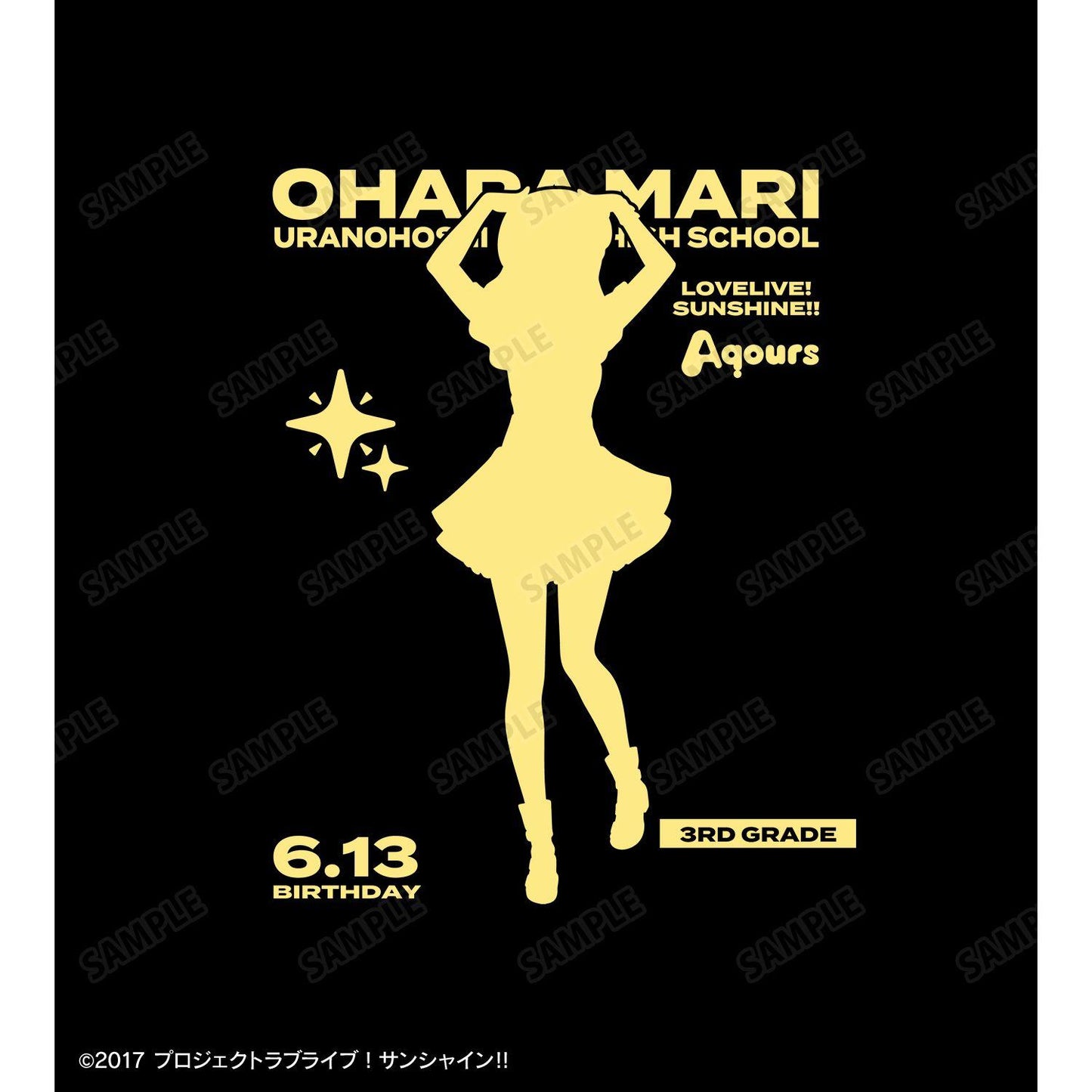 ラブライブ！サンシャイン!!（LoveLive!Sunshine!!） 3rd Solo演唱會ver. 小原鞠莉 燙金印花拉鍊連帽衛衣 男款 L碼