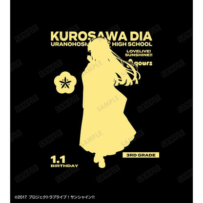 ラブライブ！サンシャイン!!（LoveLive!Sunshine!!） 描き下ろし 黒澤ダイヤ 3rdソロコンサートver. 箔プリント連帽衛衣 男款 S碼