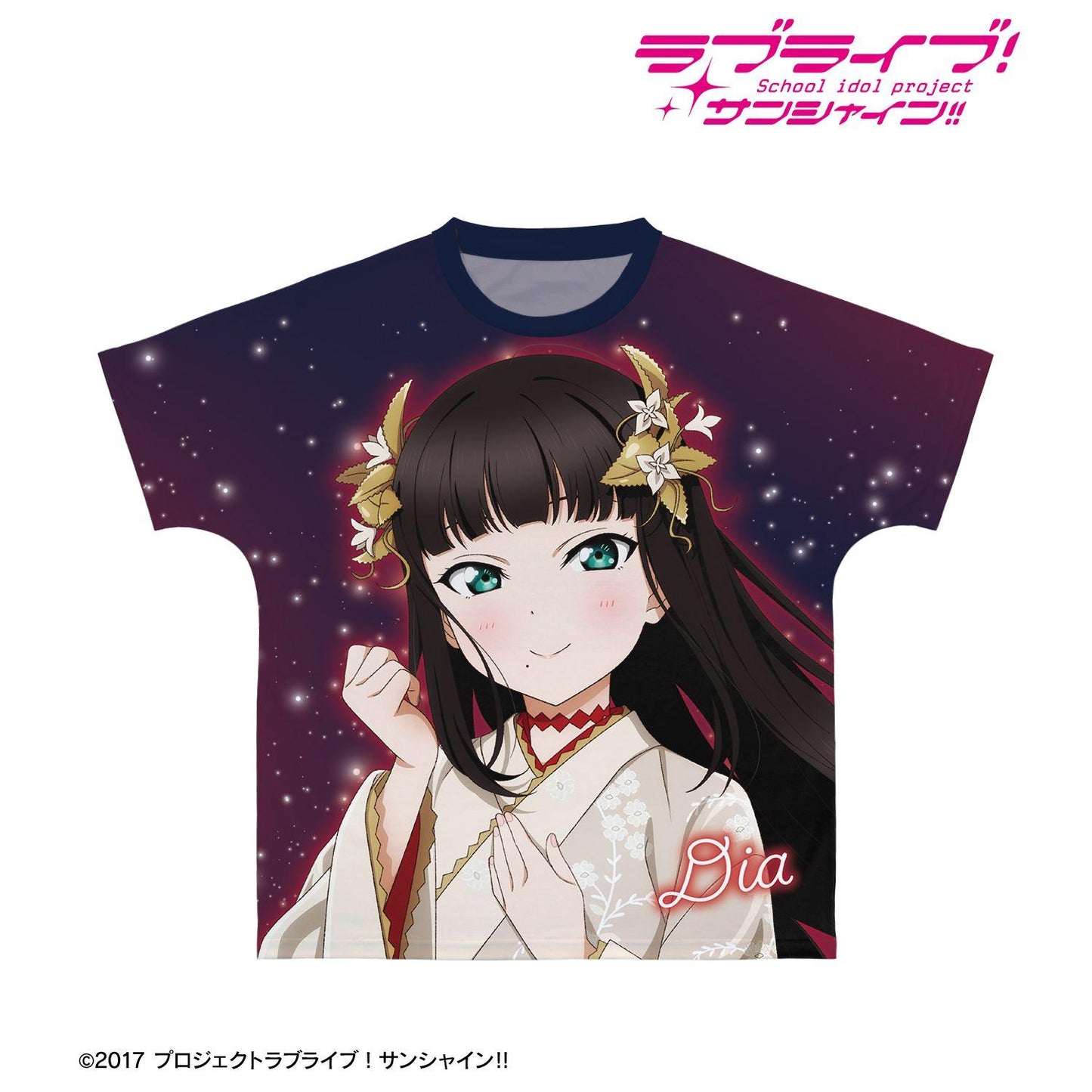 ラブライブ！サンシャイン!!（LoveLive!Sunshine!!） 描き下ろし 黒澤ダイヤ 3rdソロコンサートver. 全幅印花T恤 M碼