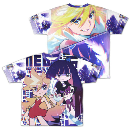 New PANTY & STOCKING with GARTERBELT XL パンティ&ストッキング 雙面滿版印花T恤