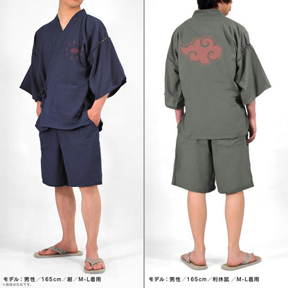 火影忍者-ナルト- 疾風伝 曉 甚平 利休鼠 XL-XXL