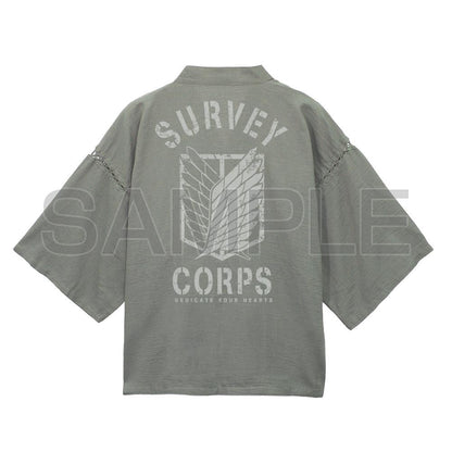 進擊的巨人 調查兵團 甚平 利休鼠 XL-XXL