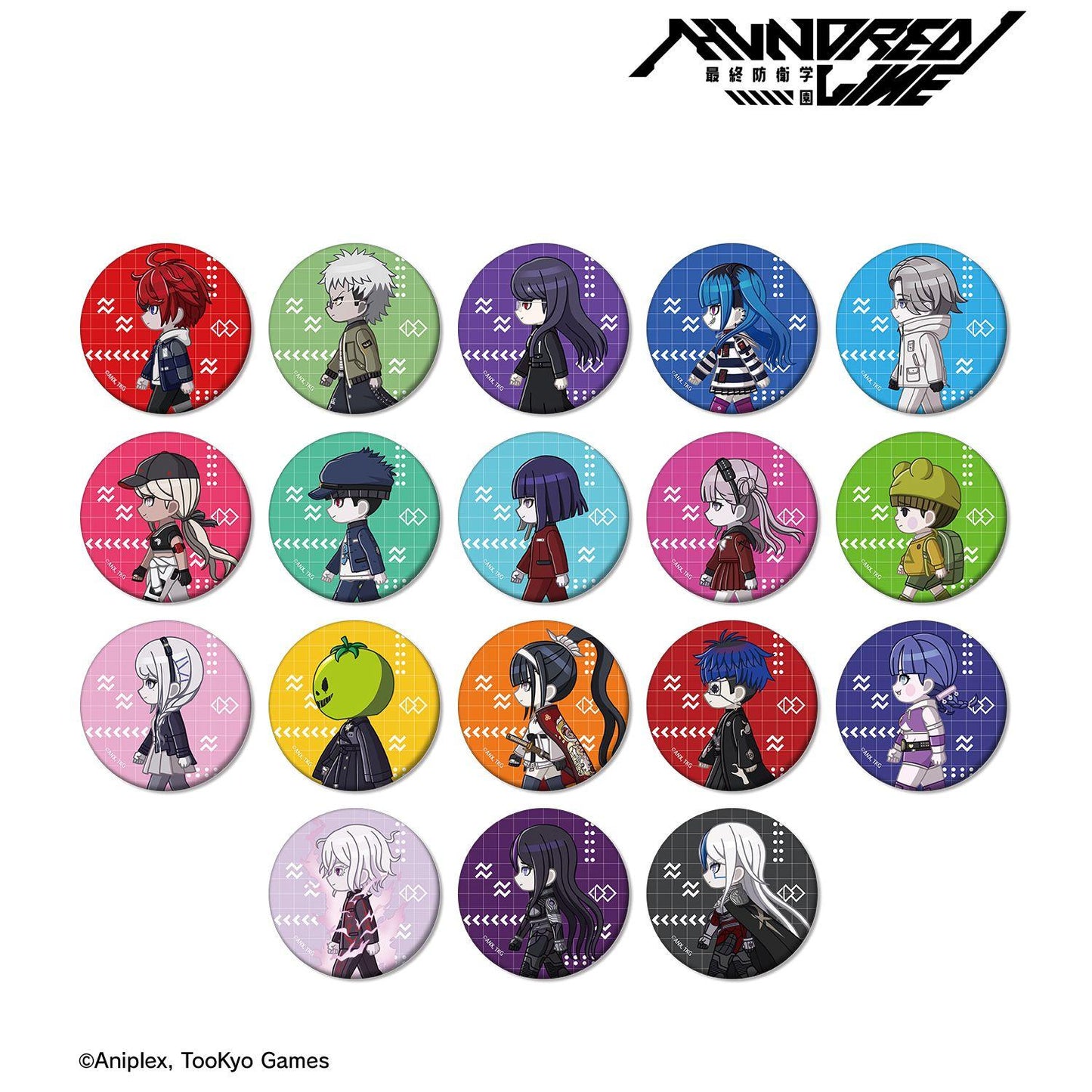 HUNDRED LINE -最終防衛學園- 迷你角色 馬口鐵徽章 (1BOX/18個入) (單位/完整盒裝)