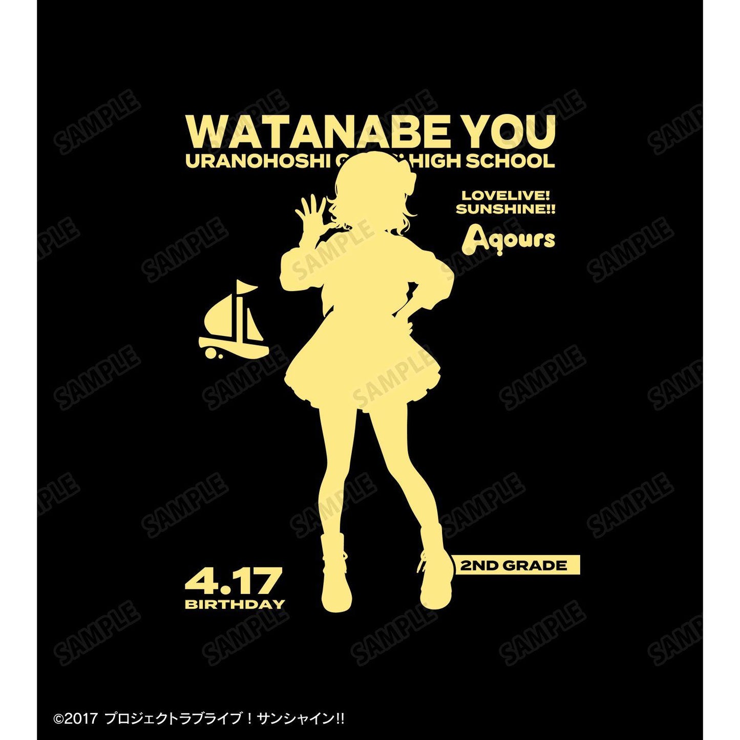 ラブライブ！サンシャイン!!（LoveLive!Sunshine!!） 渡辺 曜 3rd Solo Concert ver. 箔印花拉鍊連帽衛衣 男款 S碼