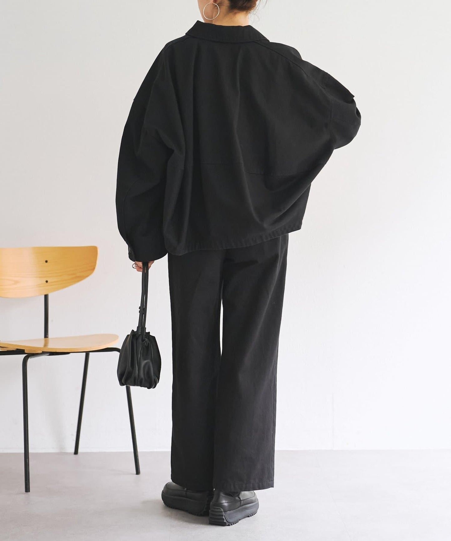 純棉打褶長褲