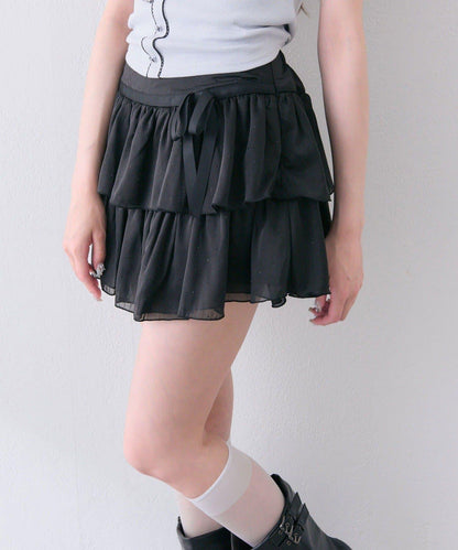 OLIVE des OLIVE 蝴蝶結分層半身裙