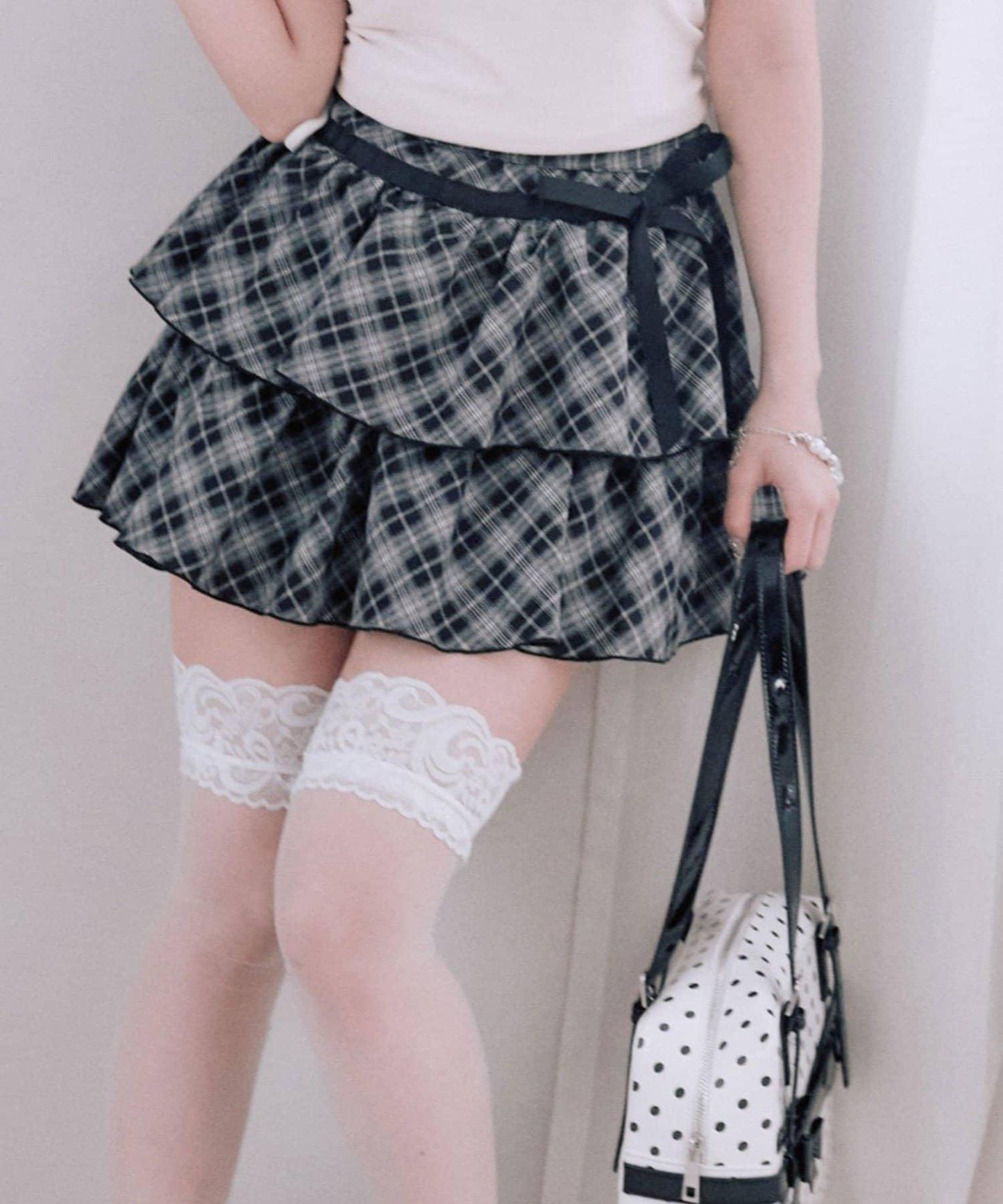OLIVE des OLIVE 蝴蝶結分層半身裙