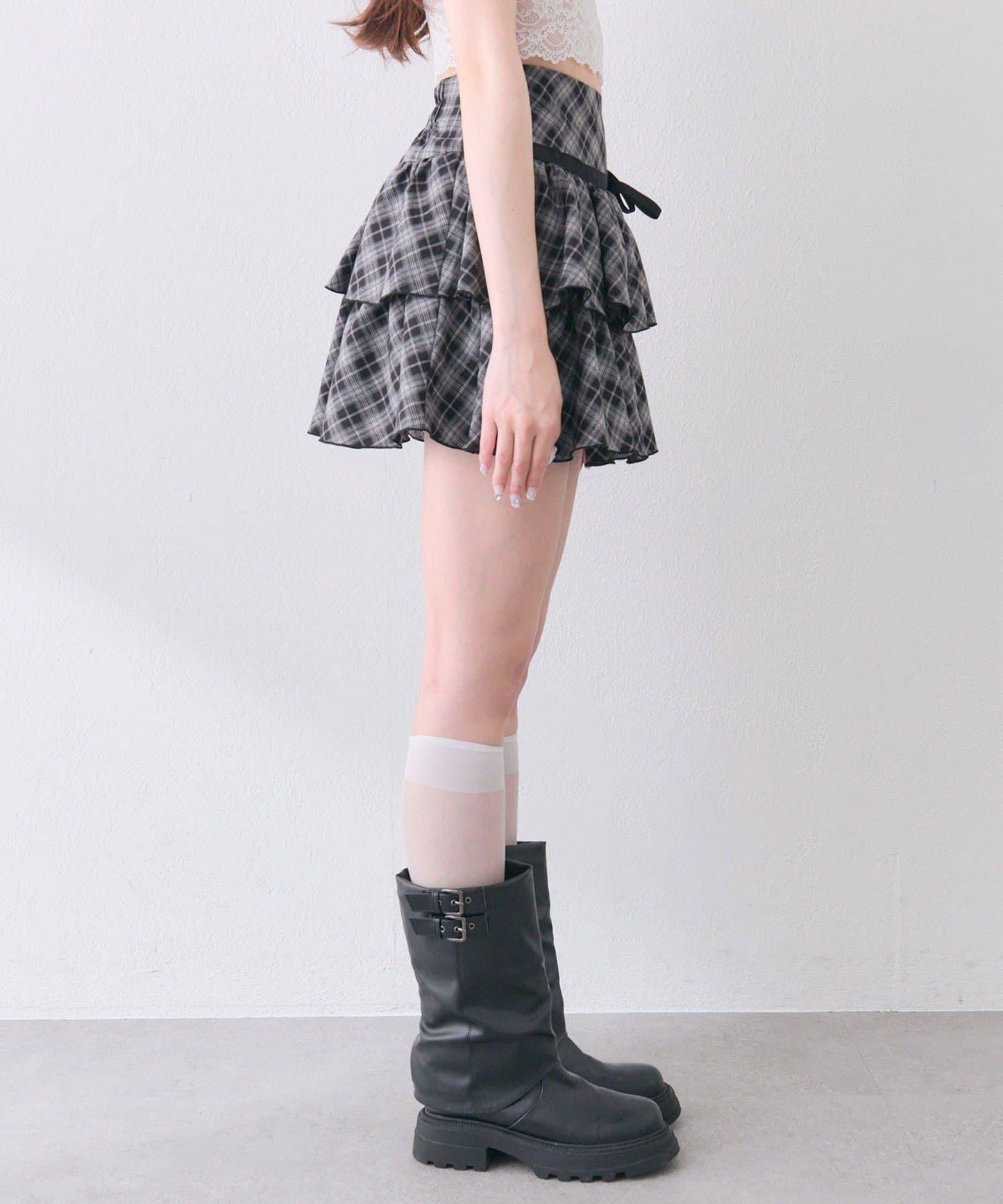 OLIVE des OLIVE 蝴蝶結分層半身裙