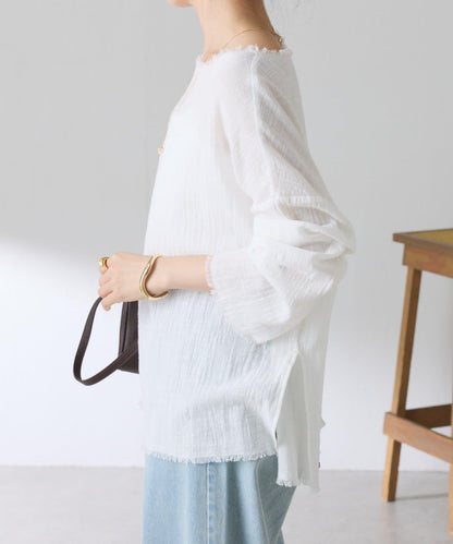 亞麻紗布套頭衫