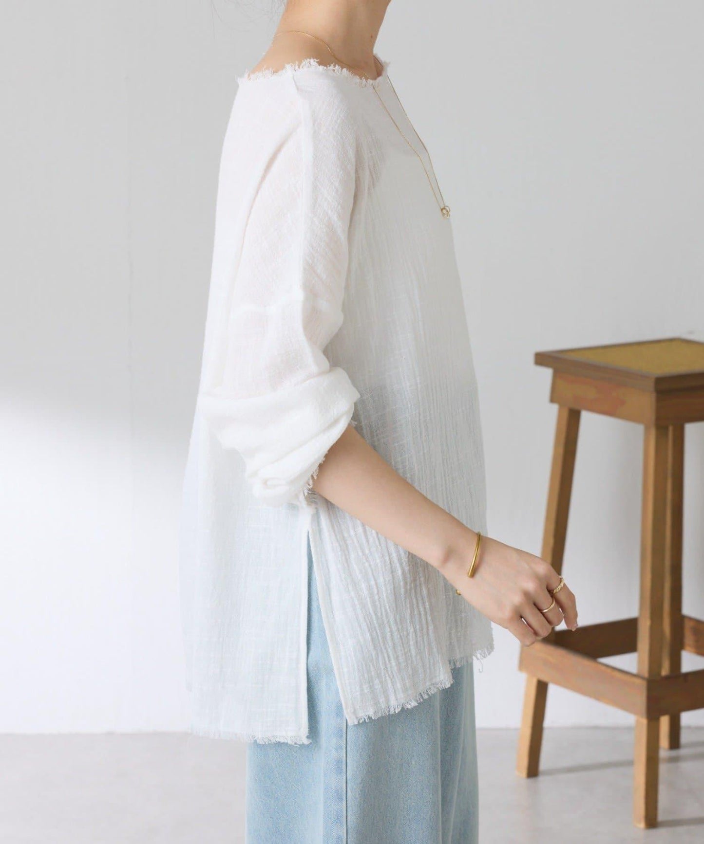 亞麻紗布套頭衫