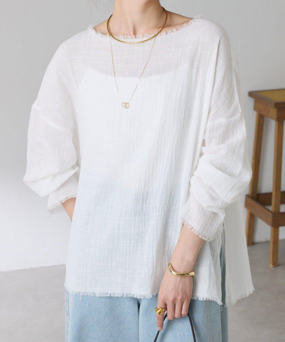亞麻紗布套頭衫