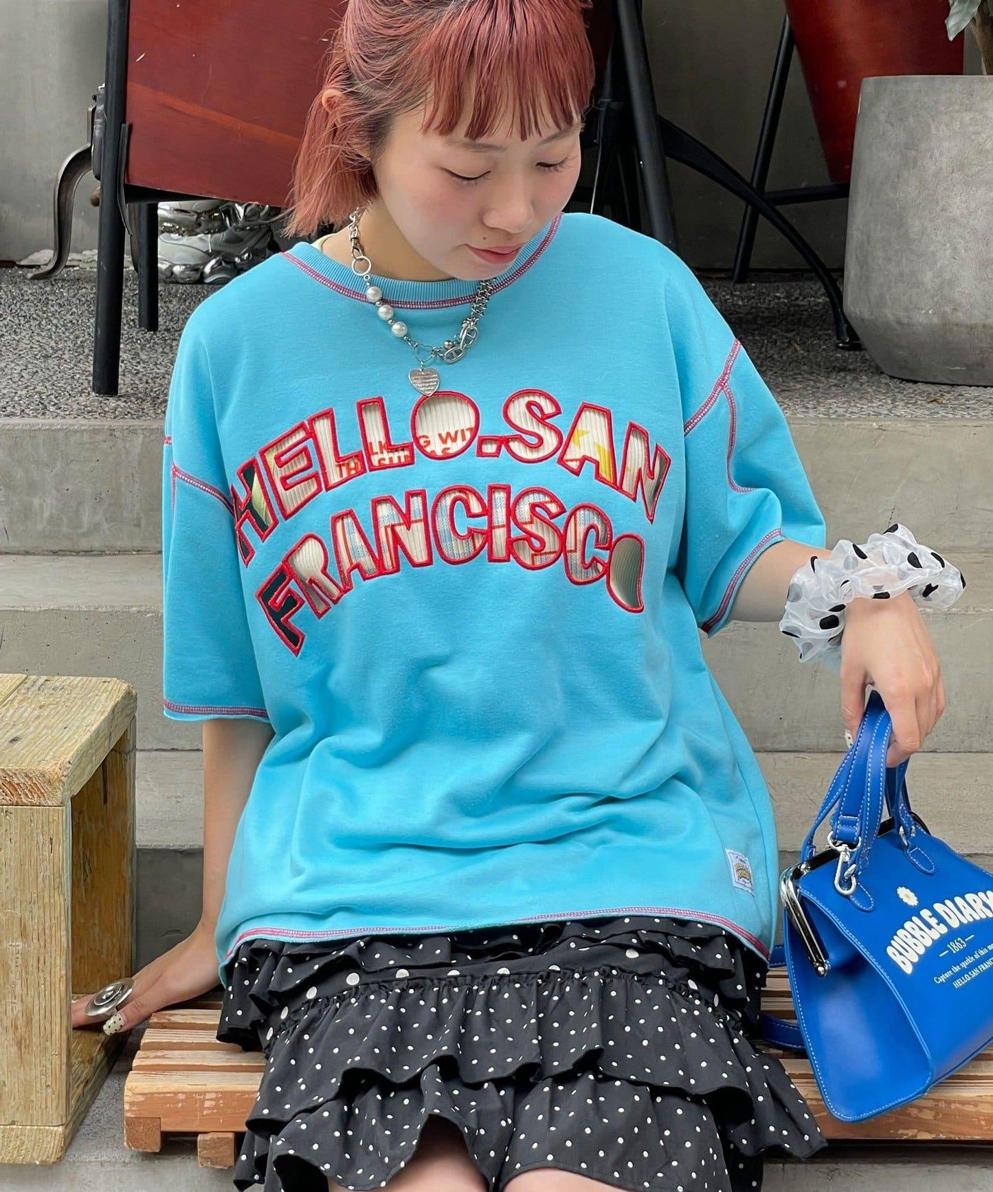 HELLO.SANFRANCISCO 2WAY鏤空短袖T恤