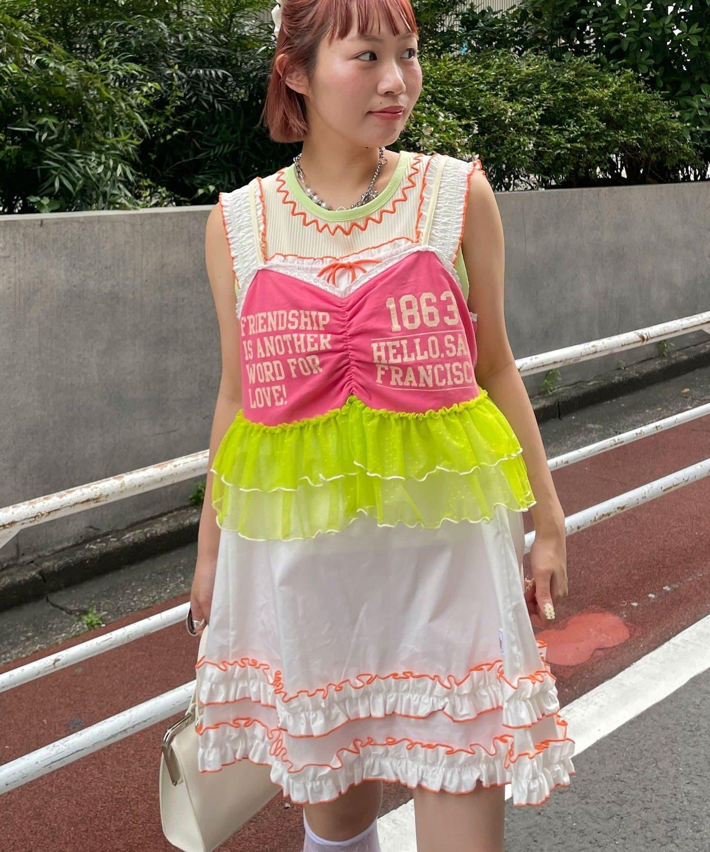 HELLO.SANFRANCISCO/ハローサンフランシスコ 印花Logo薄紗吊帶背心