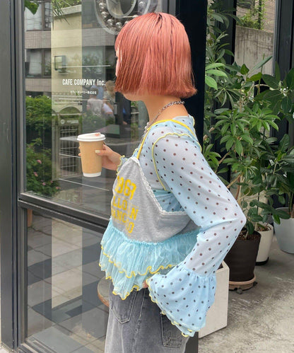 HELLO.SANFRANCISCO/ハローサンフランシスコ 印花Logo薄紗吊帶背心